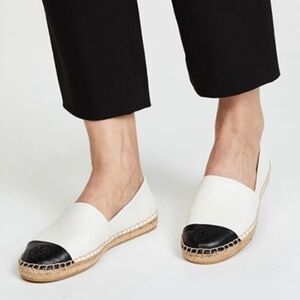 Tory Burch Leather Colorblock Pattern Espadrilles